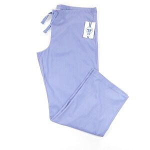 Fundamentals‎ Unisex Drawstring Waist Pocket Scrub Pants Light Blue Size M